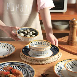 Tallrikar hushåll högkvalitativ middagsplatta djup soppkvalitet keramisk skål med hög temperatur bordsartiklar