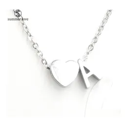 Collane con ciondolo Collana in acciaio inossidabile con alfabeto az 26 Cuore con lettera iniziale per le donne San Valentino Jewelryz Drop Delivery Jewelr Dhvod