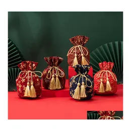 Party Favor Ins Style Wedding Gift Supplies Chinese Candy Bag Box With Hand Creative Cloth Drop Delivery Home Garden Festive Event Dhwts