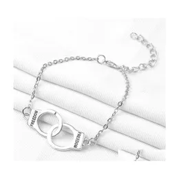 Link Chain Creative Gold Color Handcuffs Armband f￶r kvinnor legering par g￥vor dom armband armbanden smycken sl￤pp leverans dhtym