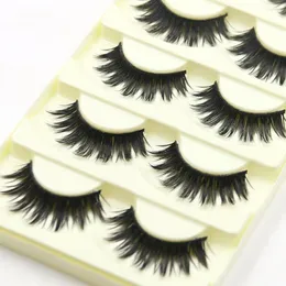 Ciglia finte Visone per la bellezza 5 paia Spessa lunga croce Party Black Band Makeup 3d Lashes Estensione ciglia # 0523