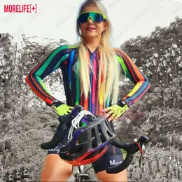 Uppsättningar MLC Macaquinho Feminino MTB Bike Women's Jersey Outdoor Sports Shorts Set Ciclismo Cycling övergripande kostym Z230130