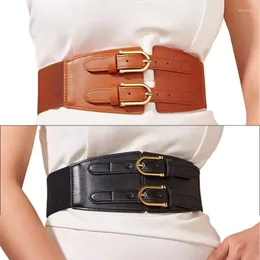 Belts Corset Faux Leather Cummerbunds Strap For Women Banquet Elastic Tight High Waist Slimming Body Shaping Girdle DropshipBelts Donn22