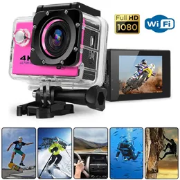 كاميرات فيديو الحركة الرياضية Ultra HD 4K Action Camera 30 إطارًا في الثانية/170 د تحت الماء خوذة مقاومة للماء الكاميرات WiFi 2.0 "Screen Go Sports Camera 230130