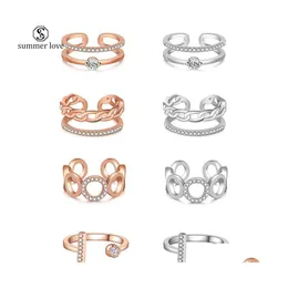 Band Rings Fashion Cubic Zirconia Infinity Symbol Ring Cz Endless Love Promise Eternity Friendship For Women Girls Drop Delivery Jewe Dhz0N