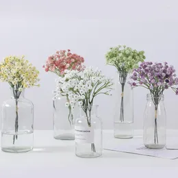 装飾的な花人工プラスチック偽の花ジプソフィラブーケウェディングポグラル小道具ホームリビングルームガーデンアレンジメント装飾