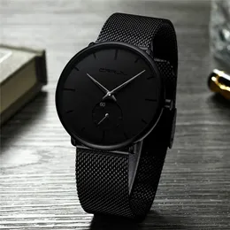 Horloges Ultradunne Creatieve Zwarte roestvrijstalen Quartz Horloges Mannen Eenvoudige Mode Business Japan Horloge Klok Mannelijke Relogios 230130