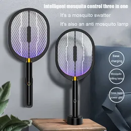Lâmpada de LED de controle de pragas 3 em 1 Bug elétrico Zapper assassino de insetos USB Anti -mosquito Mosquito Fly Swatter Trap 3000Volt 0129