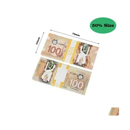 Novelty Games Prop Cad Game Money 5/10/20/50/100 Copy Canadian Dollar Canada Banknotes Fake Notes Movie Props Drop Delivery Toys Gift Dhjgr