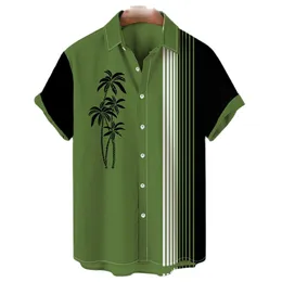 Camisas casuais masculinas Hawaiian Lapela Fashion Short Sleeved Lieve respirável Top Summer Coconut Retro para homens 3d Beach 230130