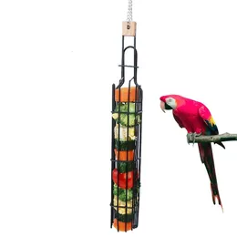 Andra fågelförsörjningar 1st Creative Metal Multipurpose Cage Hanging Toys Fruit Vegetable Feeder Basket Parrot Pet Feeding 230130