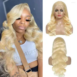 Волна тела человеческие парики волос для женщин прозрачный HD Glueless Money Blonde 613 кружев