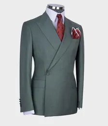 2023 Kostüm Homme Smokin Çifte Göğüslü Erkekler Bir Düğme Düğün Smokin Prom Damat 2 PCS İnce Fit Blazer Ceket ve Pantolon