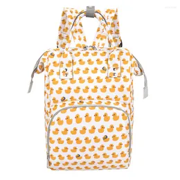 School Bags Cartoon Print Mommy Backpack Large Capacity Baby Care Diaper Backpacks Casual Mom Multi-function Outdoor Travel