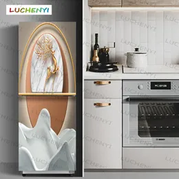 Duvar Kağıtları Papel De Pared Özel Golden Moose 3d Buzdolabı Sticker Duvar Kağıdı Oturma Odası Mutfak Restoran Yatak Odası Mağazası Kağıt Ev Dekor