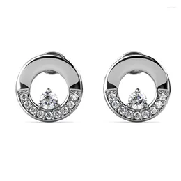 Kolczyki na stadninie Trendy 2,5 mm Moissanite Circle Women S925 Silver D Color VVS1 Diamond Ear Studs Pass Prezent