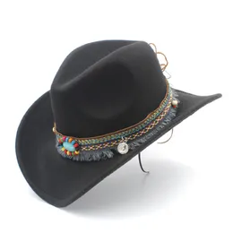 Wide Brim Hats Bucket Hats 3 Size Child Wool Hollow Western Cowboy Hat Tassel Belt Kids Girl Jazz Cowgirl Sombrero Cap Size 52-54CM For 4-8 Years 230130