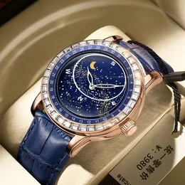 Armbanduhren Sternenhimmel Luminous Männer sehen kreatives Zifferblatt luxuriöser Uhren -Männer Quarz -Handgelenk.