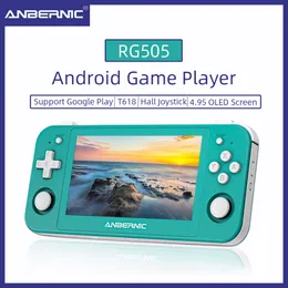 RG505 جديد باليد Game Console Android 12 System Unisoc Tiger T618 4.95 بوصة OLED مع تحديث Hall Joyctick OTA