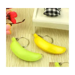 Keychains Lanyards 6X2Cm Mini Led Light Flashlight Banana Key Rings Creation Safe Bag Phone Car Pendant Keychain Xmas Toys Gifts 3 Dha9B