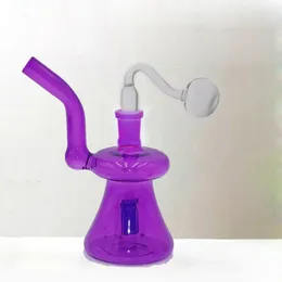 Мини -красочная стеклянная масляная горелка Bong курить водопроводные трубы Матрицы фильтр14 мм переработки шар