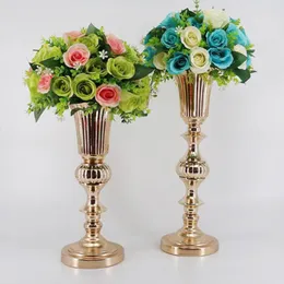 Party Decoration Gold Tabletop Vase Metal Flower Road Lead Wedding Table Centerpiece Flowers Vases For Marriage And Home 2 Size