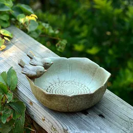 Andra fågelförsörjningar keramiska födelsebad trädgårdsdekor matare keramik akvarium retro finish 230130