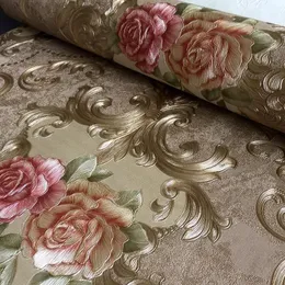 Wallpapers Youman Wallpaper 3D Roll Embossed European Nordic Sculpture Flower Modern Luxury Brocade