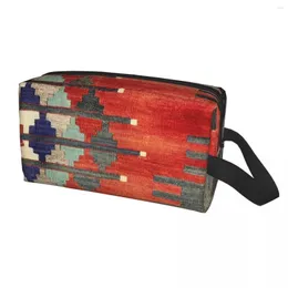 Косметические сумки путешествуют Vintage Turkish Kilim Navaho Aztec Textile Tubehicels Bag Boho Этнический персидский племенный организатор макияж