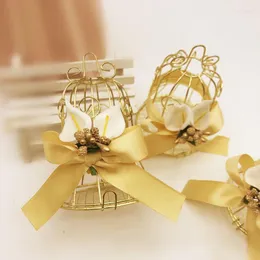 غلاف الهدايا المعدني الذهب خمر الرجعية Bird Cage Candy Box للضيوف DIY حفلة عيد ميلاد الذكرى السنوية