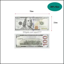 Funny Toys Replica Us Fake Money Kids Play Toy Or Family Game Paper Copy Banknote 100Pcs/Pack Drop Delivery Gifts Novelty Gag Dh51RUQZB