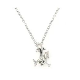 Pendant Necklaces Fashion Crystal Cute Double Dolphins Rhinestone Chain Necklace Drop Delivery Jewelry Pendants Dhvhu