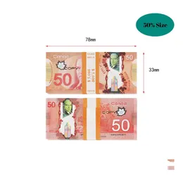 Juegos novedosos de dinero al por mayor copia de apropiaci￳n de d￳lar canadiense banknotes papel falso euros de la pel￭cula Props de entrega de juguetes de entrega de regalos DHPR6