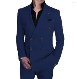 Męskie garnitury Solovedress Men's Casual Suit dwuczęściowy dwuczęściowy biuro biurowy