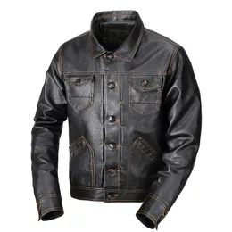 Giacche da uomo Primavera PU Pelle Casual Moto Faux Turndown Collar Monopetto Capispalla Cappotti Jaqueta 230130