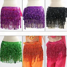 Scarves Women's Summer Beach Wrap Sequins Tassel Mini Skirts Sequin Skirt Belly Dance Hip Scarf Girls Belts