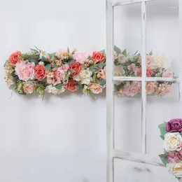 Dekorative Blumen Simulation Blumenreihe Hochzeit Hintergrund Willkommen Bereich Layout Hängende Bögen Fenster Tür Kopf Wand lang