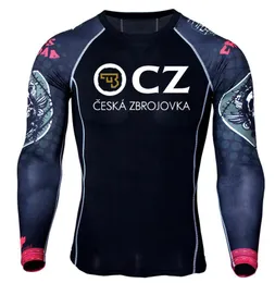 T-shirty męskie CZ Ceska Zbrojovka Czech Broń palna Mężczyźni Mężczyźni sprężona koszula długi rękaw kulturysty