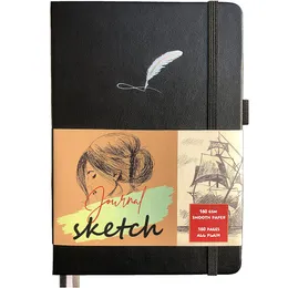 Notepads A5 Size Hardcover Sketchbook 58*83 INCH 160 Pages 160 Gsm Bamboo Paper Art Drawing Notebook 230130
