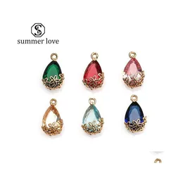 Urok przybycia mticolor kryształowe miedziane miedziane akcesoria biżuterii dla kobiet łzy urok naszyjniki hurtowe upuszczenie Dhhom