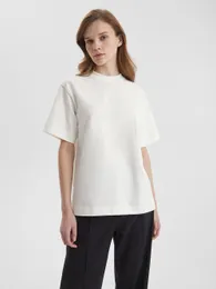 여자 Tshirt 여름 여성 캐주얼 기본면 T 셔츠 짧은 슬리브 탑 티 두꺼운 고품질 셔츠 핑크 그레이 그린 블루 230130