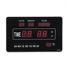 Väggklockor 110-220V hängande led dig digital klocka kalender temperatur dag realtid för hemmet vardagsrumsdekor