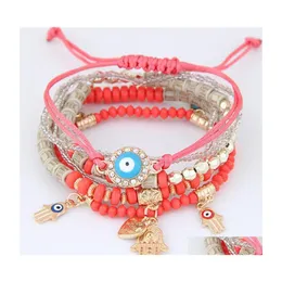 Charm armband kabh fatima hamsa hand ond ￶ga charms armband mtilayer fl￤tade handgjorda p￤rlor pseras f￶r kvinnor m￤n gd1223 483 Q2 dr dhdx4