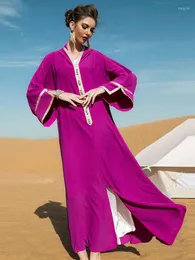 Etnik Giyim Ramazan Eid Kırmızı Abaya Dubai Türkiye İslam Müslüman Uzun Elbise Abayas Kadınlar için Niqab Kaftan Marocain Robe Musulmane Femme