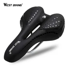 Selle WEST BIKING Cuscino per bici Pelle PU Traspirante Confortevole GEL di silice cava Poliuretano Antiurto MTB Sella per bicicletta da strada 0130