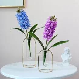 Dekorativa blommor 1 st 3D Hyacinth Artifciail Silk Flower Home Daffodil Plastic Fake Potted Decoration Wedding Party Floral Arrangemang