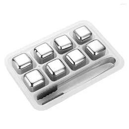 Baking Moulds Stainless Steel Ice-Cubes 8 Reusable Whisky Stones Ice Metal Cooling Bar Accessories Cocktail Rocks