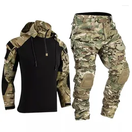 Men's Tracksuits Paintball Work Clothing Military Uniform Multi Pockets Tactical Combat Camouflage Shirts Cargo Knee Pads Pants Army