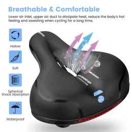 Saddles SGODDE Rubber Bike Saddle Dual Shock Absorbing Mountain Bicycle Cushion Pad Comfortable Breathable Hollow MTB Road Seat 0130