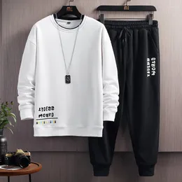 Tute da uomo 2023 Pantaloni con cappuccio da uomo Set Hip Hop Stampato Tuta Sport da uomo casual Due pezzi Primavera Autunno Tuta Palestre Abbigliamento